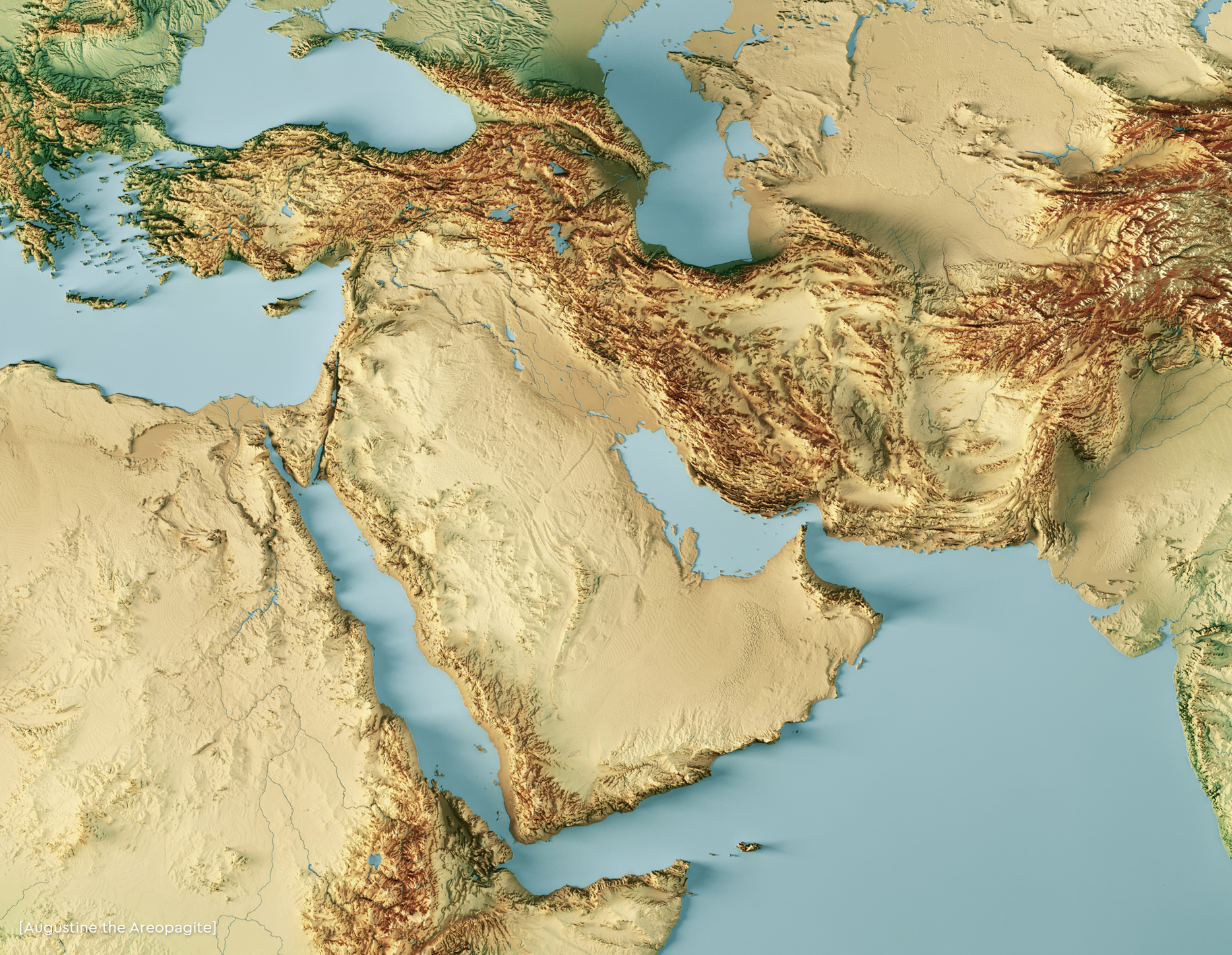 Bản đồ địa hình vùng Cận Đông 2