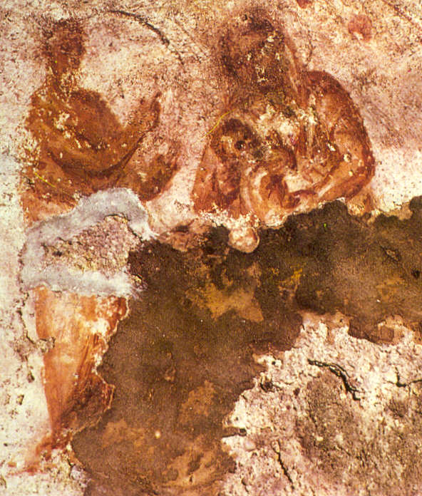 Một phần bích họa trong hầm mộ thánh Priscilla ở Rô-ma, đầu thế kỷ III