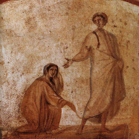 Bức bích họa trong hầm mộ các Thánh Marcellinus và Phê-rô, Rô-ma, từ đầu thế kỷ IV